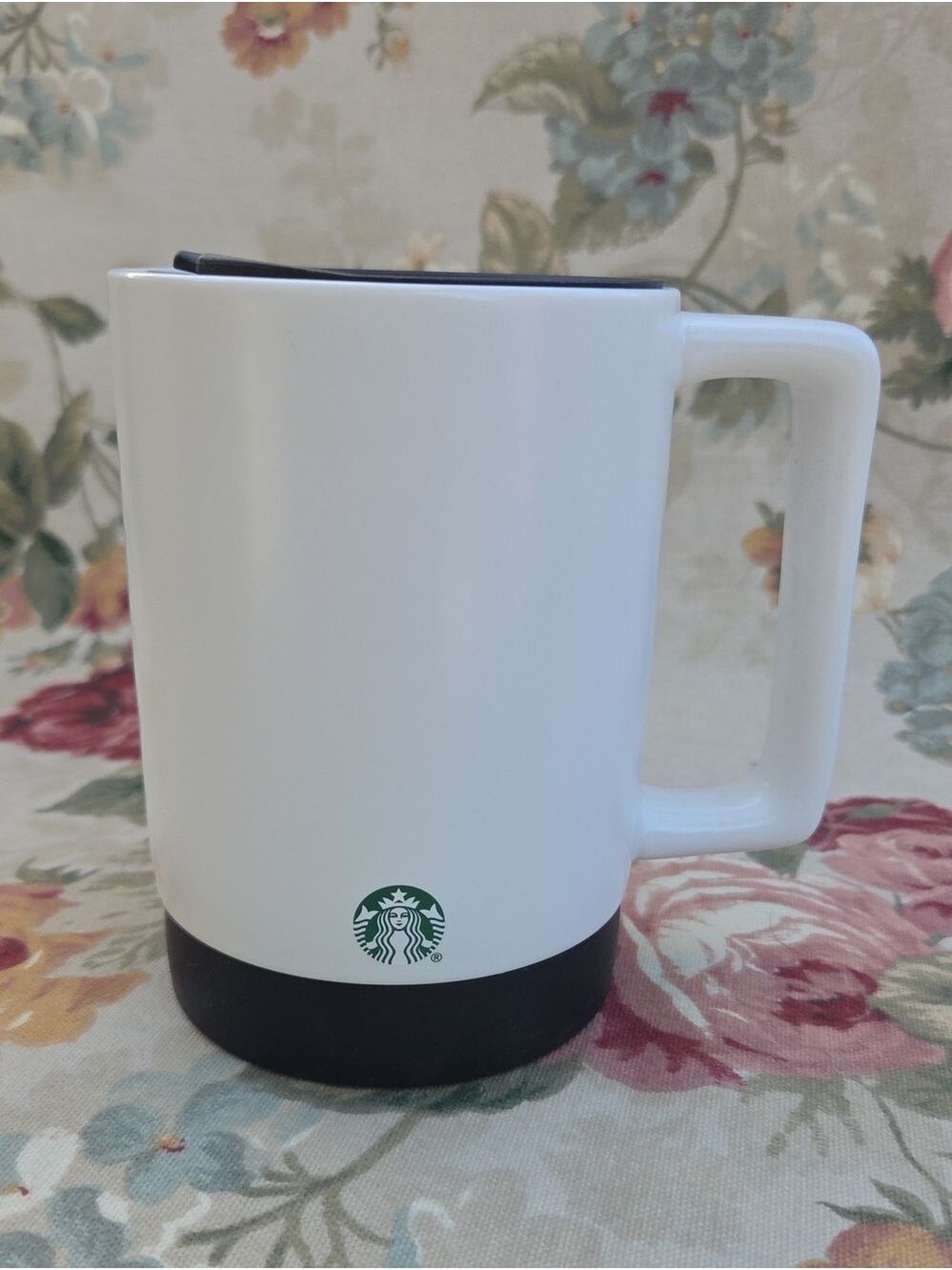 Starbucks White Ceramic Travel Mug with Black Base 14 Fluid Ounces - Picture 15 of 15